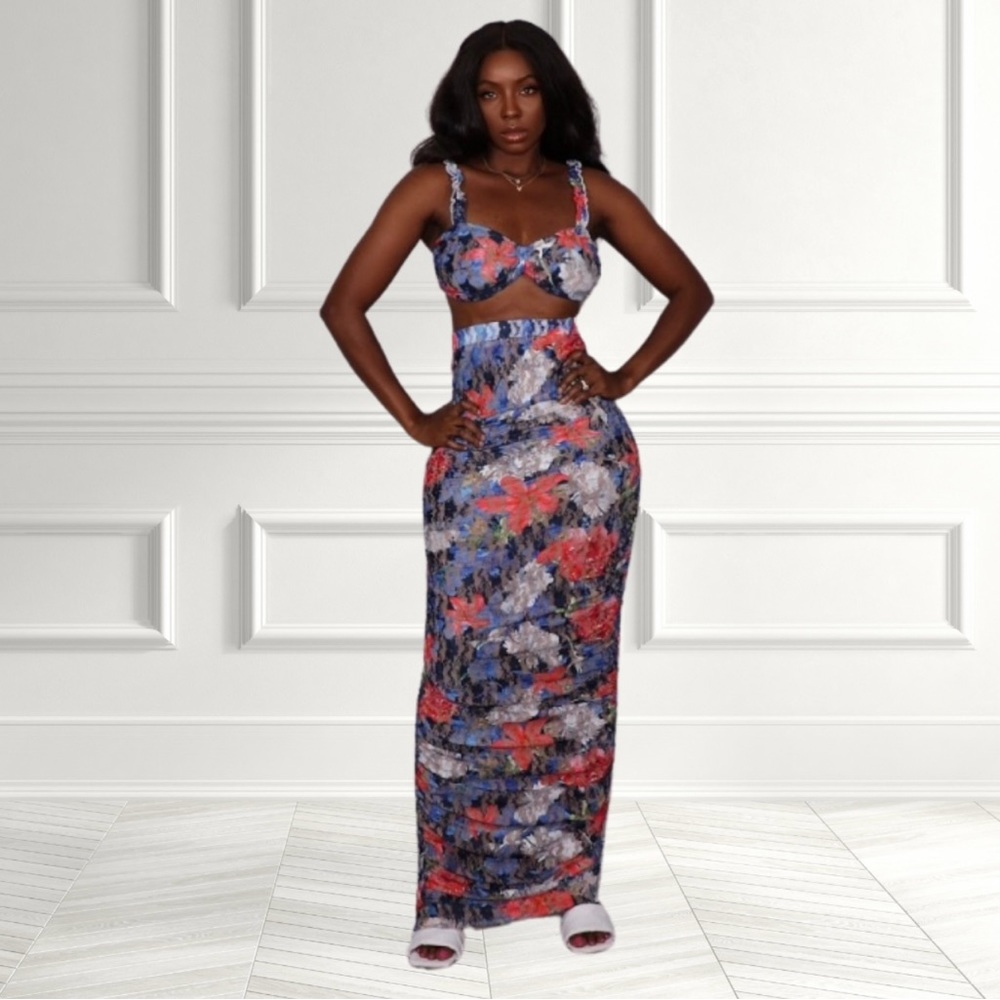 Garden Of Whispers Maxi Skirt Set